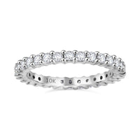 10K White Gold Moissanite Eternity Band Ring (Size 6.0) 0.90 ctw