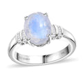 Luxoro 10K White Gold AAAA Rainbow Moonstone and G-H I2 Diamond Ring 2.50 ctw - Sticky add to cart bar