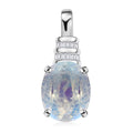 Luxoro 10K White Gold AAAA Moon Glow Moonstone and G-H I2 Diamond Pendant 2.35 ctw - Sticky add to cart bar