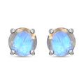 Luxoro 10K White Gold AAAA Moon Glow Moonstone Solitaire Stud Earrings 1.75 ctw - Sticky add to cart bar