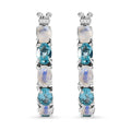 Moon Glow Moonstone and Betroka Blue Apatite Hoop Earrings in Rhodium Over Sterling Silver 5.40 ctw - Sticky add to cart bar