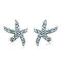D'Joy Betroka Blue Apatite Starfish Earrings in Rhodium Over Sterling Silver 1.85 ctw - Sticky add to cart bar