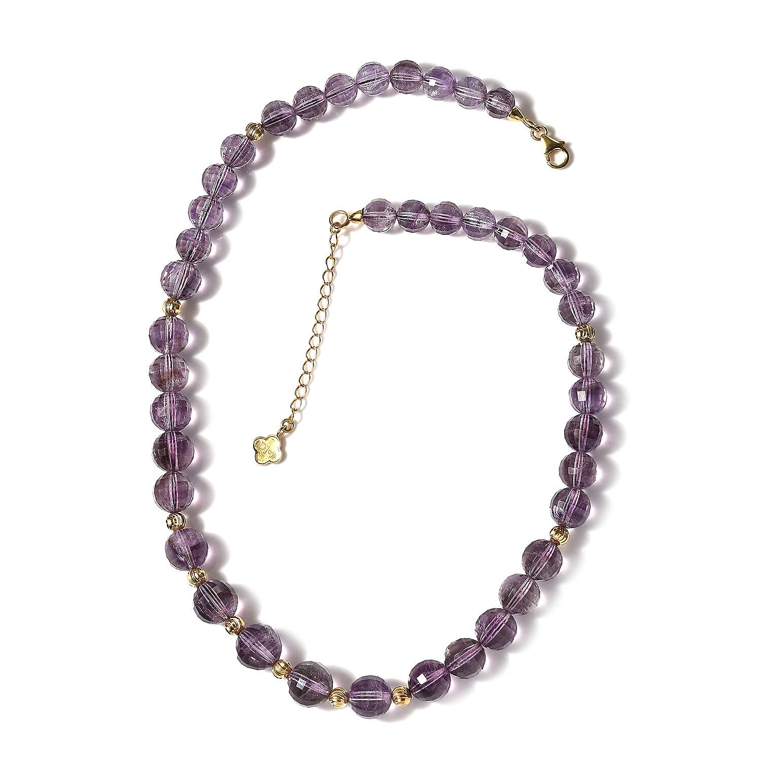 Rose De France Amethyst Beaded Necklace 18-20 Inches in Vermeil Yellow Gold Over Sterling Silver 260.00 ctw