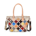 Chaos By Elsie Multicolor Star Embossed Genuine Leather Tote Bag (12.6"x6.7"x11.4") - Sticky add to cart bar