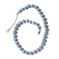 D'Joy Angelite Beaded Graduated Necklace 18-20 Inches in Vermeil Yellow Gold Over Sterling Silver 300.00 ctw