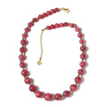 Rhodonite Beaded Necklace 18-20 Inches in Vermeil Yellow Gold Over Sterling Silver 330.00 ctw - Sticky add to cart bar
