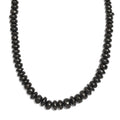 Elite Shungite 155.00 ctw Beaded Necklace in Rhodium Over Sterling Silver 18-20 Inches - Sticky add to cart bar