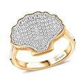 Karis White Diamond Accent Fancy Ring in 18K YG Plated and Platinum Bond (Size 7.0) - Sticky add to cart bar