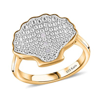 Karis White Diamond Accent Fancy Ring in 18K YG Plated and Platinum Bond (Size 7.0)