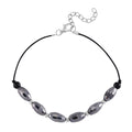 Terahertz and Shungite Beaded Anklet in Silvertone and Stainless Steel (9.50-11.50In) 27.50 ctw - Sticky add to cart bar