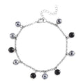 Terahertz and Shungite Beaded Anklet in Silvertone & Stainless Steel (9.50-11.50In) 37.00 ctw - Sticky add to cart bar