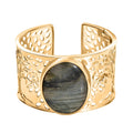 Karis Malagasy Labradorite Bangle in 18K YG Plated (6.50 In) 75.20 ctw - Sticky add to cart bar