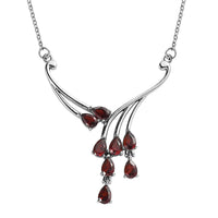 African Amethyst Necklace (18 Inches) in Stainless Steel 3.15 ctw