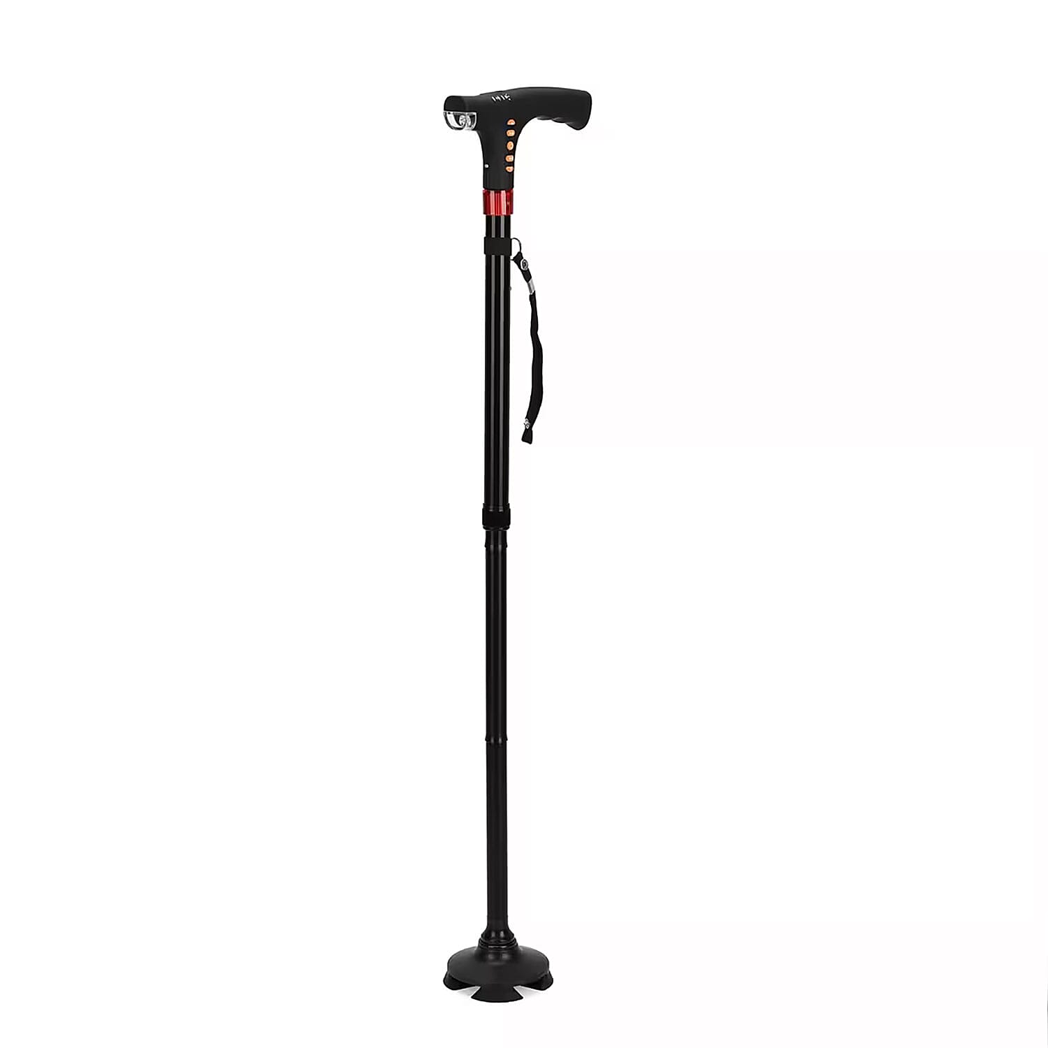 Foldable Smart Walking Cane with LED Light, Alarm and FM Radio