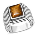 Tigers Eye Men's Ring in Sterling Silver (Size 9.0) 2.50 ctw - Sticky add to cart bar