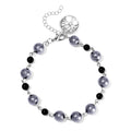 Terahertz and Shungite 75.00 ctw Beaded Anklet with Tree of Life Charm in Stainless Steel (9.50-11.50In) - Sticky add to cart bar