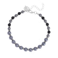 Terahertz and Shungite Beaded Anklet with Heart Charm in Stainless Steel (9.50-11.50In) 75.00 ctw - Sticky add to cart bar