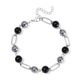 Terahertz and Shungite Beaded Anklet in Stainless Steel (9.50-11.50In) 74.00 ctw - Sticky add to cart bar