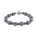 Terahertz Cushion and Round Beaded Stretch Bracelet with Magnetic Lock in Stainless Steel (7.25 In) 87.00 ctw - Sticky add to cart bar