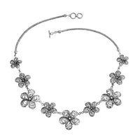 Bali Legacy Frangipani Flower Necklace in Sterling Silver 38.63 Grams 20 Inches