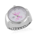 Strada Japanese Movement Fuchsia Butterfly Ring Watch in Stainless Steel (Size 5-7) - Sticky add to cart bar