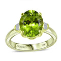 Luxoro 10K Green Gold Premium Peridot, Diamond (G-H, I2) Ring (Size 6.0) 3.75 ctw - Sticky add to cart bar