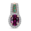 Certified & Appraised Luxoro 10K Rose Gold AAA Radiant Ember Garnet, Boyaca Colombian Emerald and G-H I2 Diamond Pendant without Chain 2.08 ctw - Sticky add to cart bar