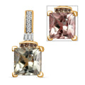 Luxoro 14K Yellow Gold AAA Turkizite, I2 Natural Champagne and White Diamond Vintage Pendant without Chain 2.00 ctw - Sticky add to cart bar