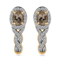 AAA Turkizite and White Zircon J-Hoop Earrings in 18K Vermeil Yellow Gold Over Sterling Silver 1.70 ctw - Sticky add to cart bar