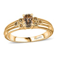 AAA Turkizite and Yellow Sapphire Ring in 18K Vermeil Yellow Gold Over Sterling Silver (Size 8.0) 0.65 ctw - Sticky add to cart bar