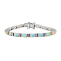 Premium Ethiopian Welo Opal, Niassa Ruby (FF) Bracelet in Platinum Over Sterling Silver (6.50 In) 7.20 ctw - Sticky add to cart bar