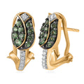 Brazilian Mint Garnet and Moissanite Tulip Flower Earrings in 18K Vermeil Yellow Gold Over Sterling Silver 0.70 ctw - Sticky add to cart bar
