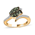 Brazilian Mint Garnet, Moissanite Ring in 18K Vermeil YG Over Sterling Silver (Size 7.0) 0.60 ctw - Sticky add to cart bar