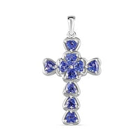 Tanzanite 1.05 ctw Pendant in Rhodium Over Sterling Silver