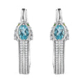 GP Trionfo Collection Betroka Blue Apatite and Multi Gemstone Earrings in Rhodium Over Sterling Silver 1.90 ctw - Sticky add to cart bar