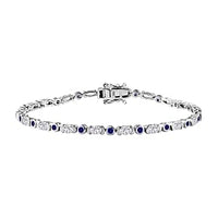 Tanzanite and White Zircon Bracelet in Rhodium Over Sterling Silver (8.0 In) 5.04 ctw