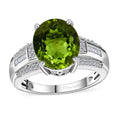 Epic Deal Peridot, Moissanite Ring in Rhodium Over Sterling Silver (Size 6.0) 5.25 ctw - Sticky add to cart bar