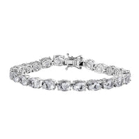 Epic Deal Brazilian Petalite, White Zircon Bracelet in Rhodium Over Sterling Silver (8.00 In) 21.75 ctw
