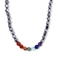 Seven Chakra Terahertz Beaded Necklace 20 Inches in Rhodium Over Sterling Silver 310.00 ctw - Sticky add to cart bar