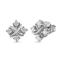 Moissanite Fancy 0.27 ctw Earrings in Rhodium Over Sterling Silver