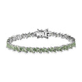 Brazilian Mint Garnet Leaf Bracelet in Rhodium Over Sterling Silver (6.50 In) 6.20 ctw - Sticky add to cart bar