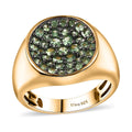 Brazilian Mint Garnet Men's Ring in 18K Vermeil YG Over Sterling Silver (Size 10.0) 1.60 ctw - Sticky add to cart bar