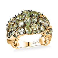 Brazilian Mint Garnet Cluster Ring in 18K Vermeil YG Over Sterling Silver (Size 6.0) 2.85 ctw