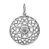 Moissanite Pendant in Rhodium Over Sterling Silver 0.58 ctw