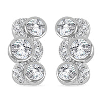 Moissanite 0.75 ctw Earrings in Rhodium Over Sterling Silver