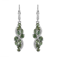 Premium Andranomaro Green Apatite Liana Vines Earrings in Rhodium Over Sterling Silver 4.35 ctw