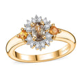 AAA Turkizite, AAA Yellow Sapphire, Diamond Ring in 18K Vermeil YG Over Sterling Silver (Size 7.0) 1.00 ctw - Sticky add to cart bar