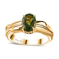 Natural Green Apatite Solitaire Ring in 18K Vermeil Yellow Gold Over Sterling Silver 1.35 ctw - Sticky add to cart bar