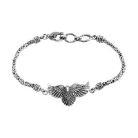 TLV Bali Legacy Sterling Silver Dragon with Padian Chain Bracelet (8.00 In) (16.20 g)