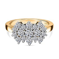 Luxuriant Lab Grown Diamond 1.11 ctw Ring in 18K Vermeil Yellow Gold Over Sterling Silver (Size 11.5)